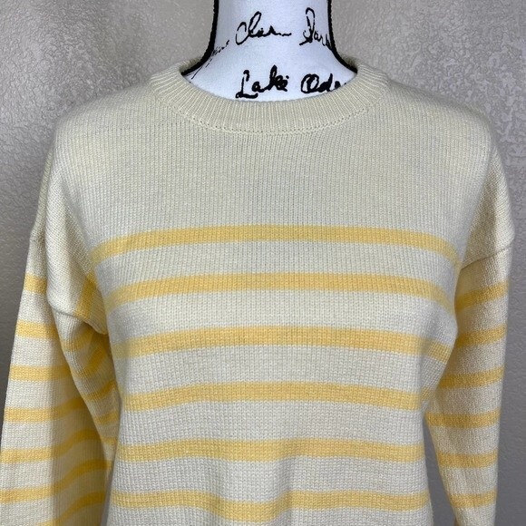 Philosophy women sweater yellow crew neck long sleeve sweater size M boho baddie - Picture 11 of 12